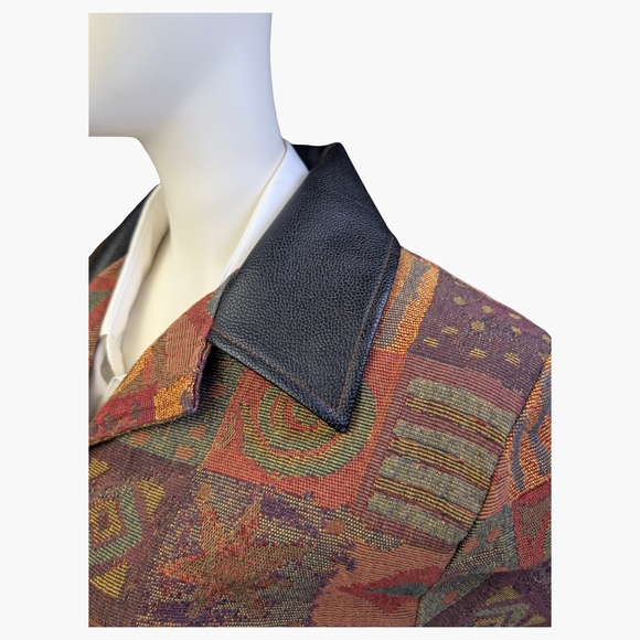 Vintage 90s Western Tapestry Jacket | Western Boho Cropped Blazer | Size Large - Picture 4 of 7
